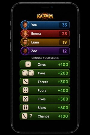 Kaboom scoring choices game screen